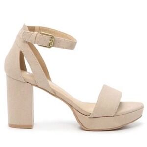 CL LAUNDRY | Go On Block Heel Beige Suede Block Heels